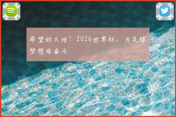 希望的火炬!2026世界杯,为足球梦想而奋斗